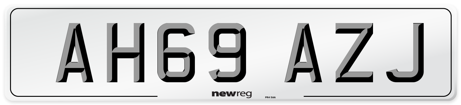 AH69 AZJ Number Plate from New Reg